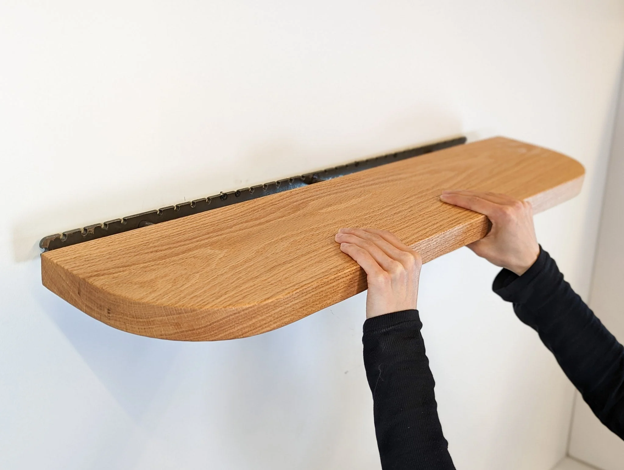 CLEARANCE: Thick Oak Floating Shelf with Rounded Corners | 19"L x 10"W - Image 2