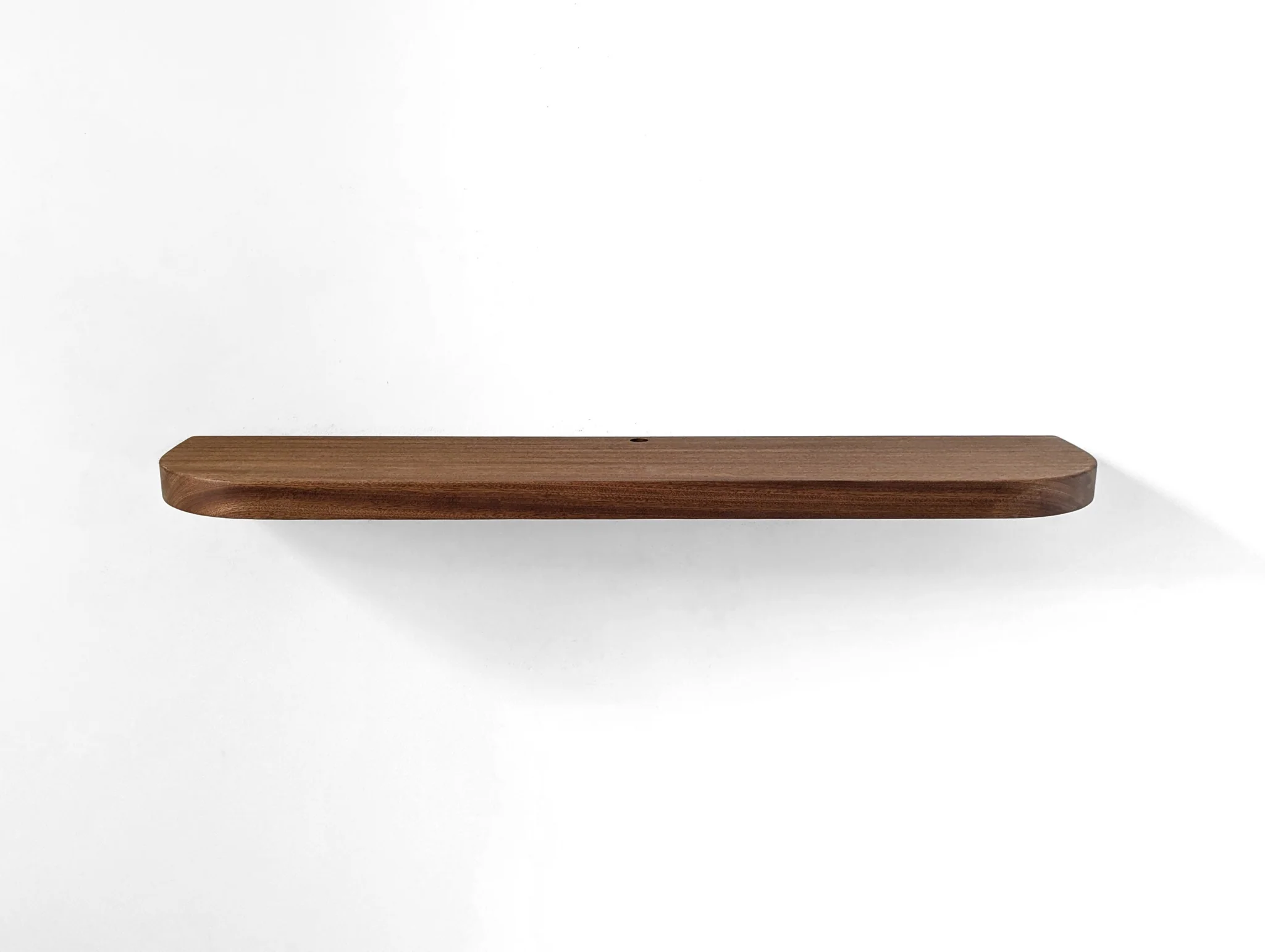 CLEARANCE: Thin, Small, Mahogany Floating Shelf, Rounded Corners | 8"L x 5"W - Image 3