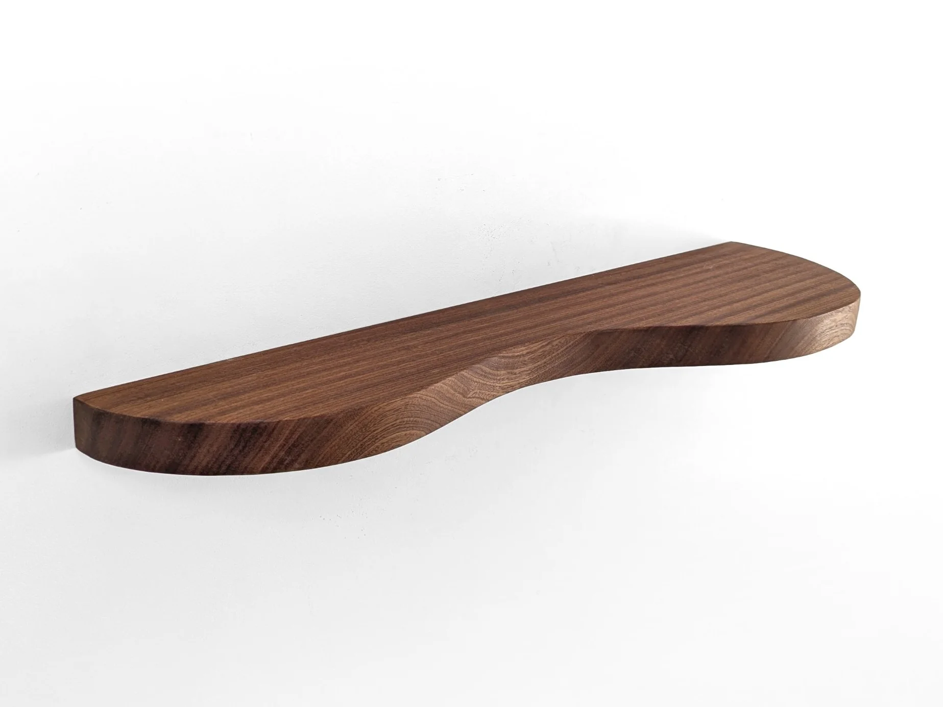 Double Curve Thick Oak Floating Shelf - Image 6