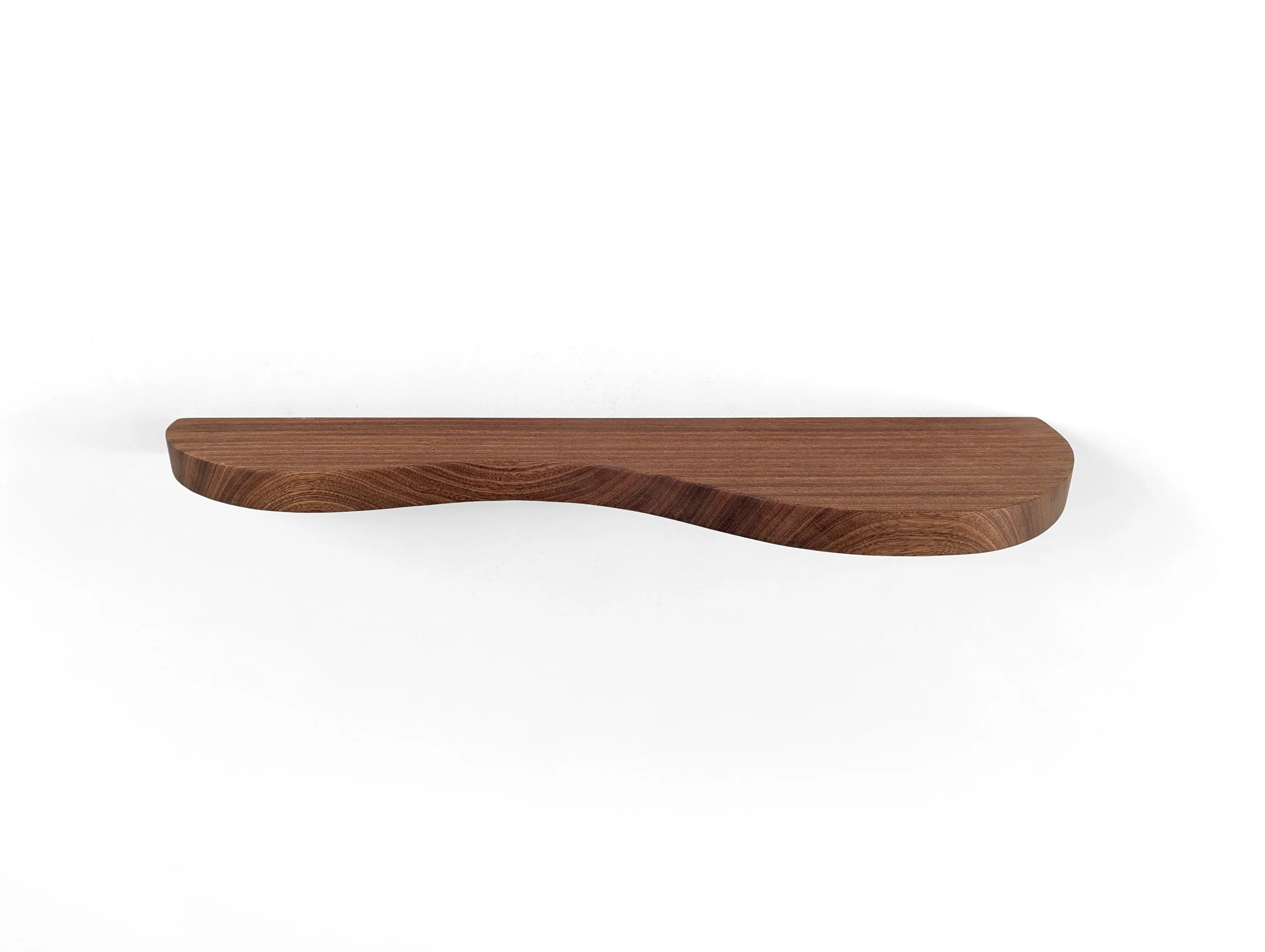 Double Curve Thick Oak Floating Shelf - Image 7
