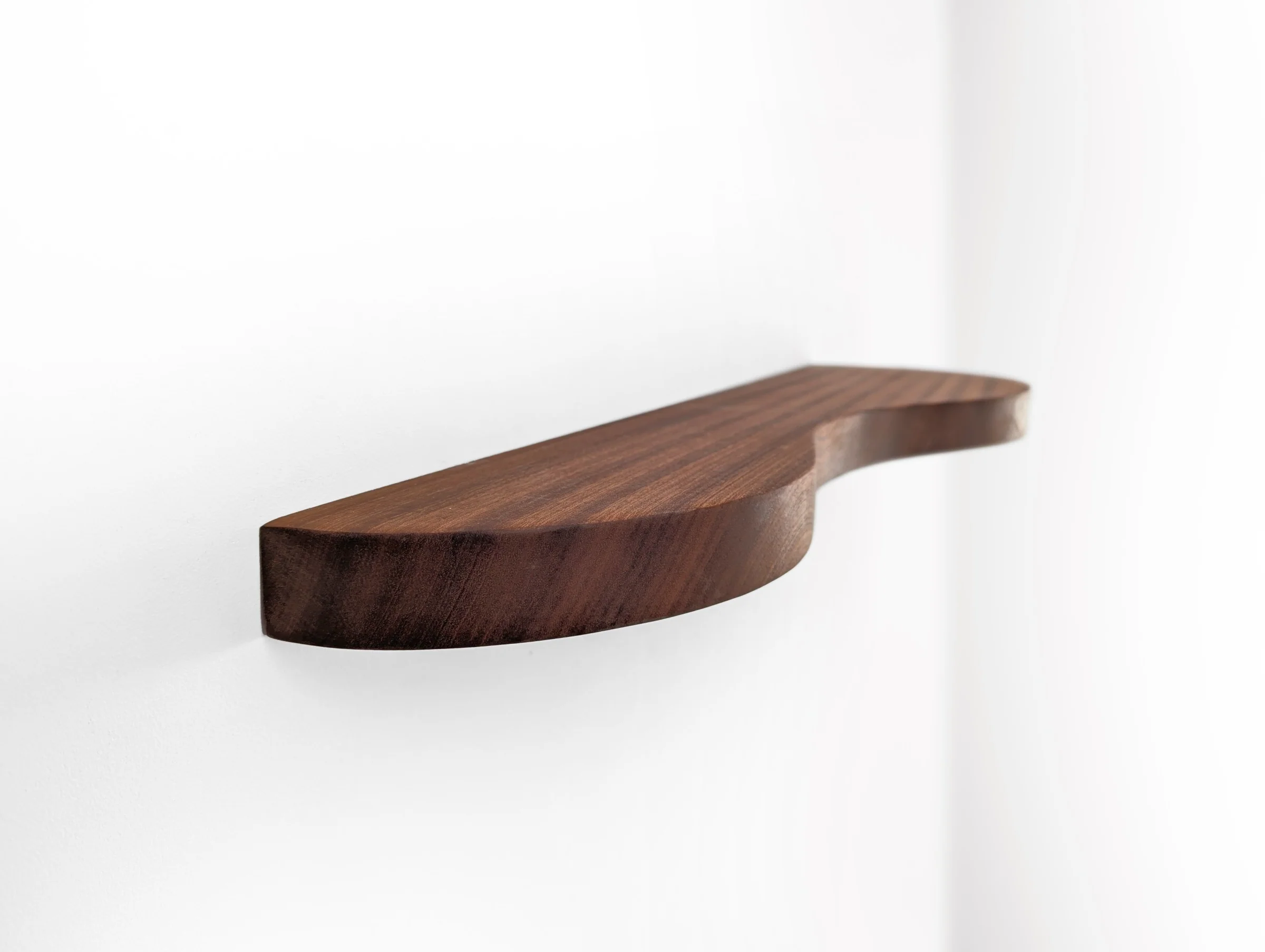 Double Curve Thick Oak Floating Shelf - Image 8