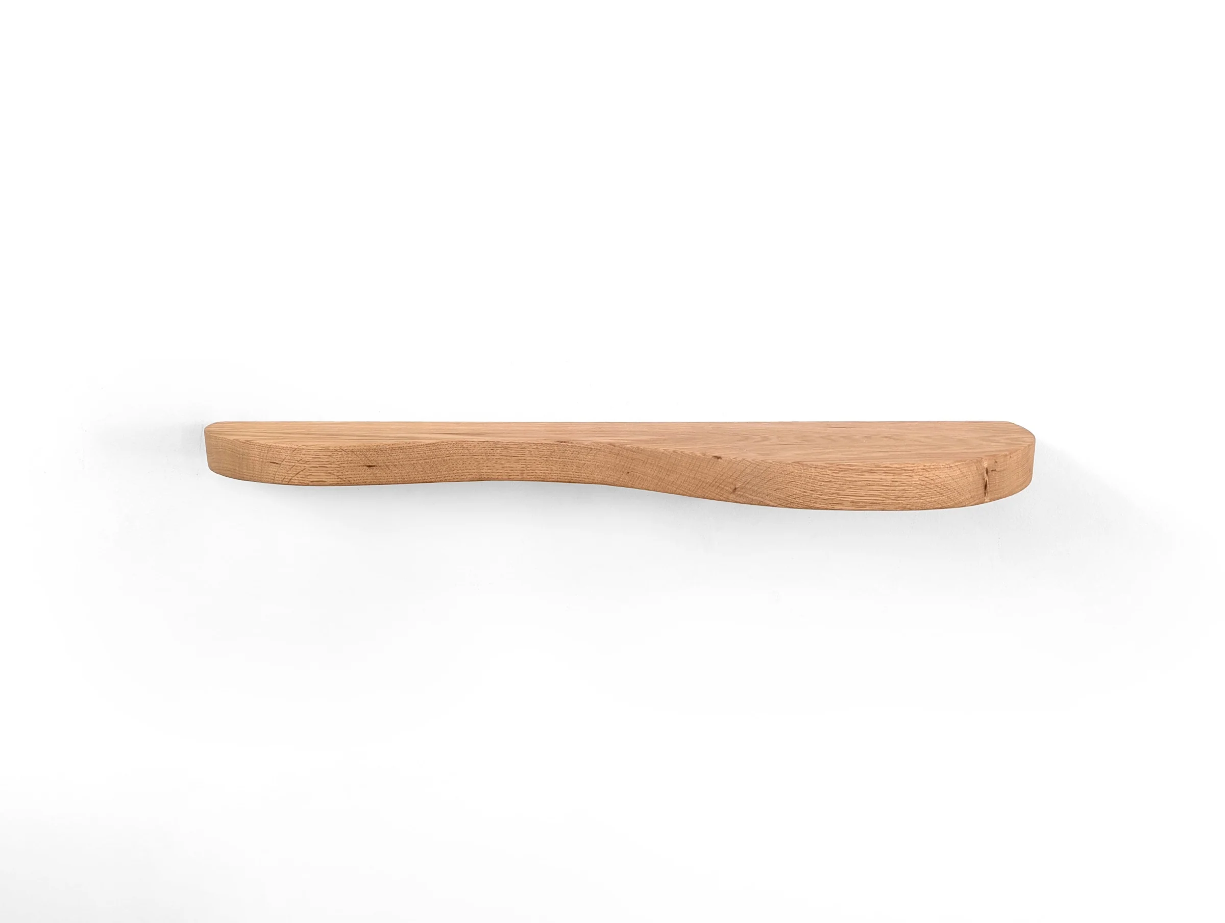 Double Curve Thick Oak Floating Shelf - Image 3