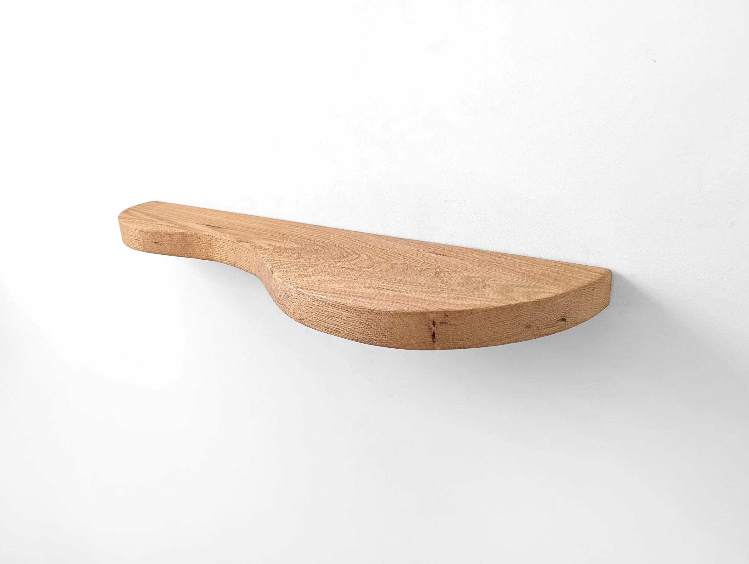 Double Curve Thick Oak Floating Shelf - Image 4