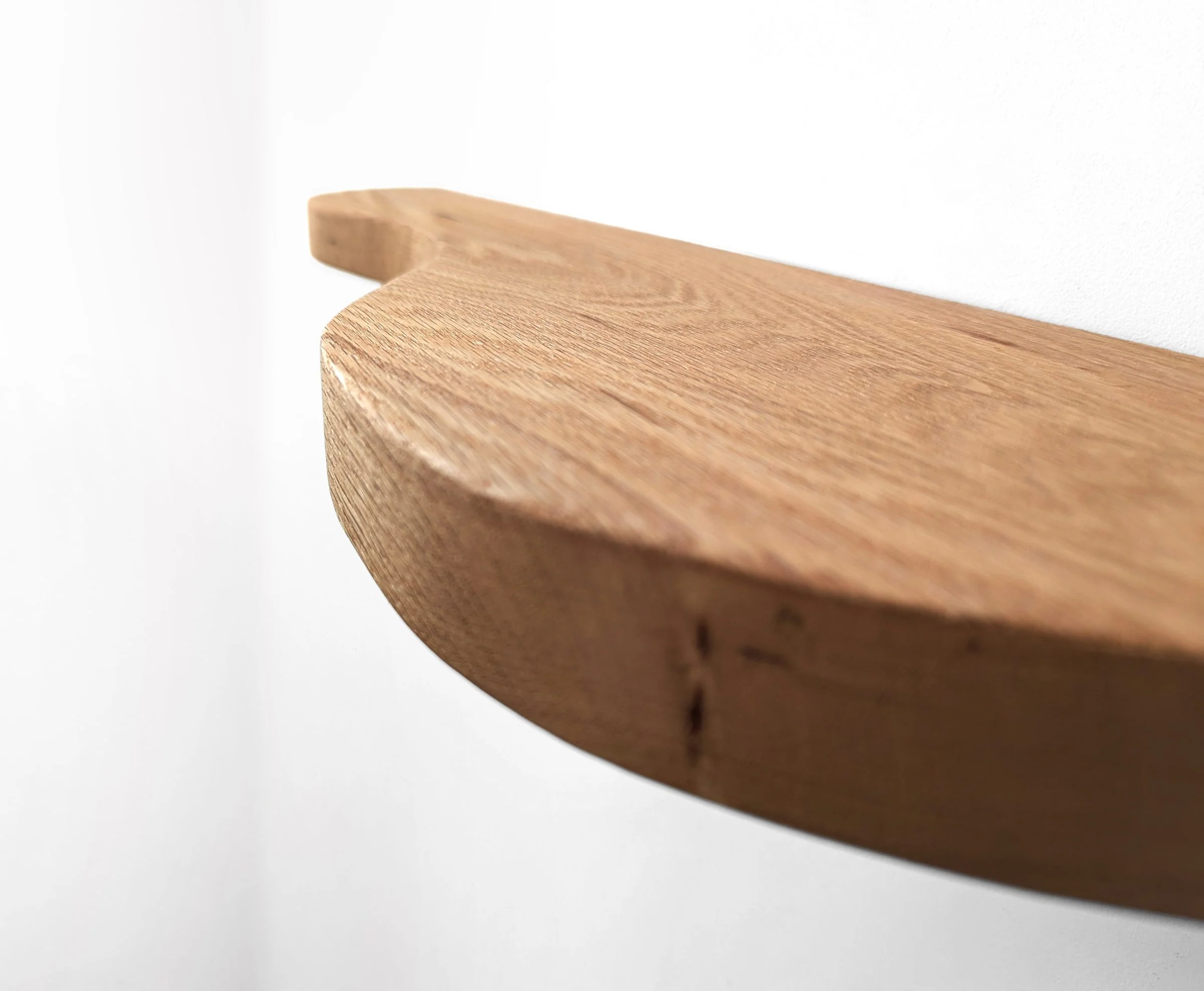 Double Curve Thick Oak Floating Shelf - Image 5