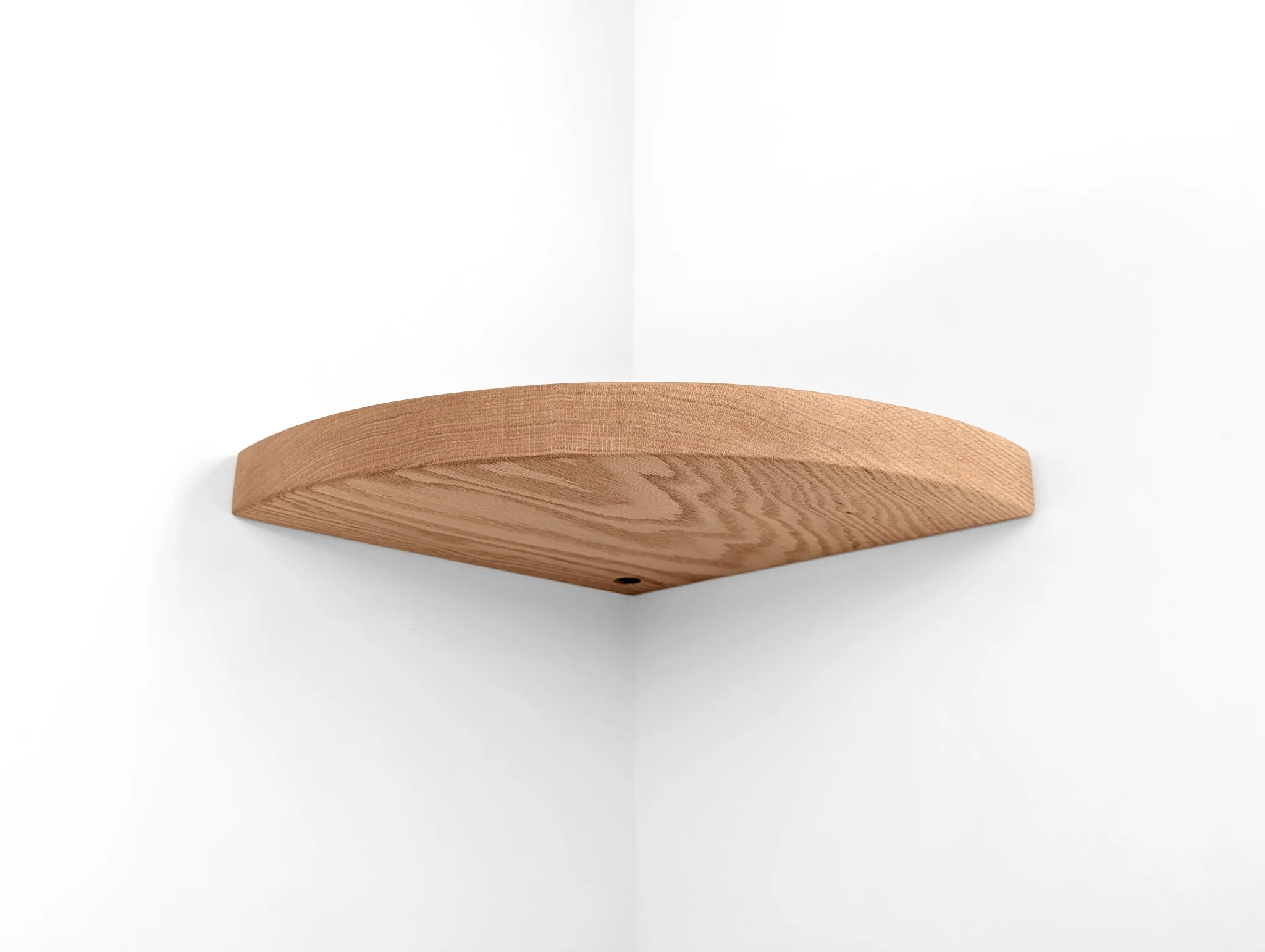 Floating Corner Shelf with Cord Hole in Mahogany - Image 7