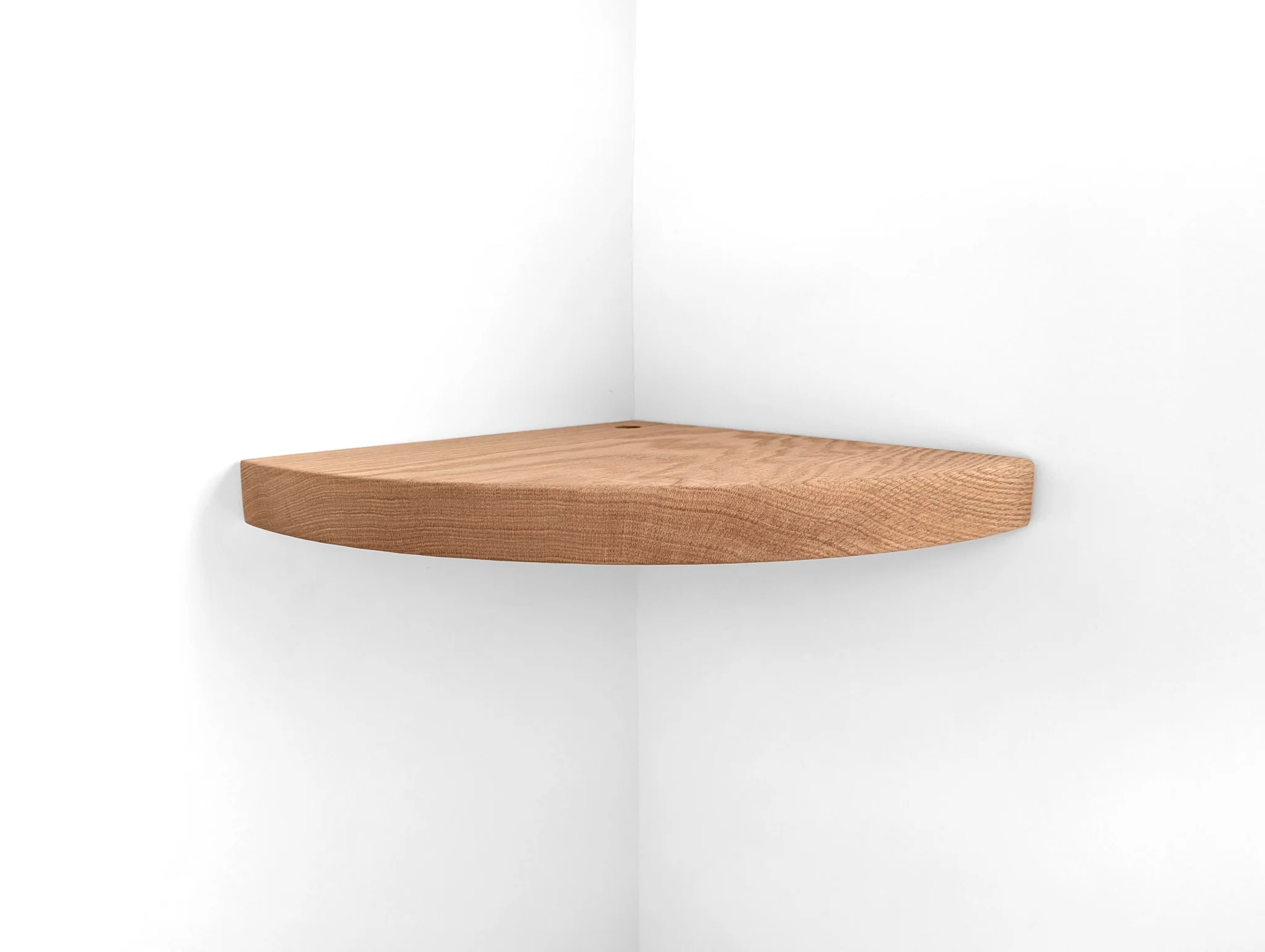 Floating Corner Shelf with Cord Hole in Mahogany - Image 8