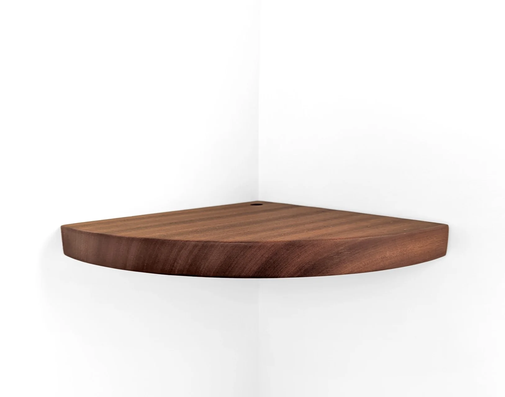 Floating Corner Shelf with Cord Hole in Oak - Image 5