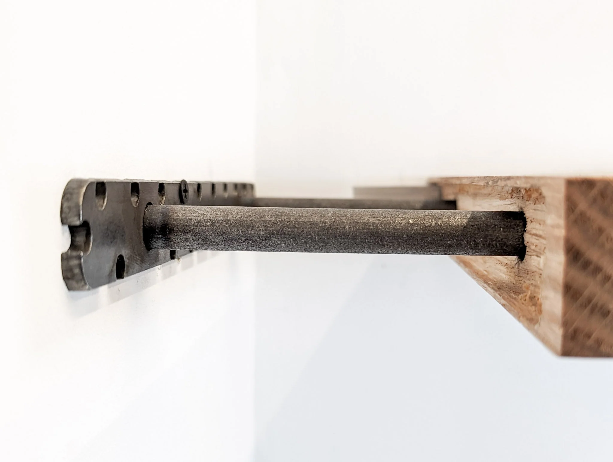 Floating Corner Shelf with Round Edge in Mahogany - Image 11