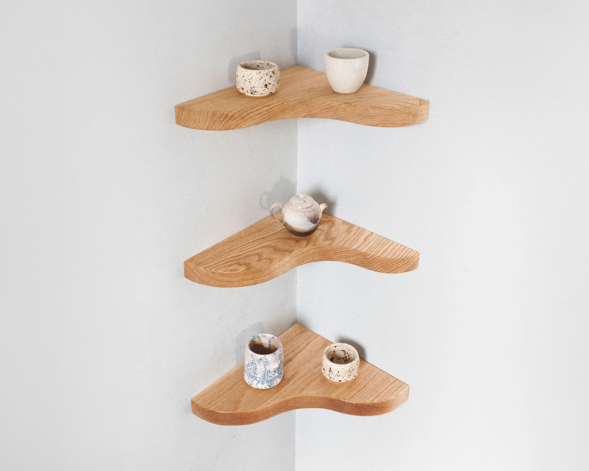 Floating Corner Shelf with Sculpted Edge - Image 3
