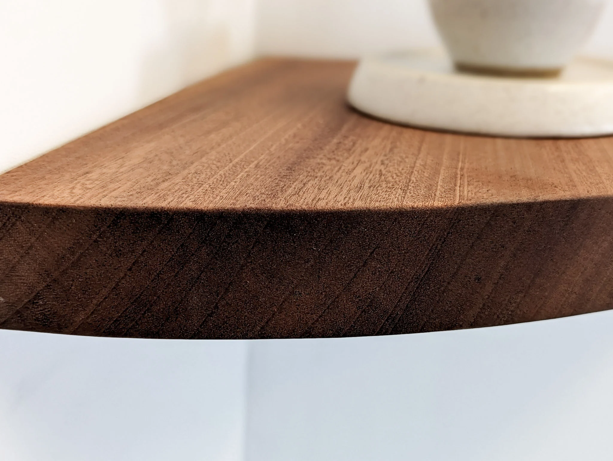 Floating Corner Shelf with Round Edge in Oak - Image 9