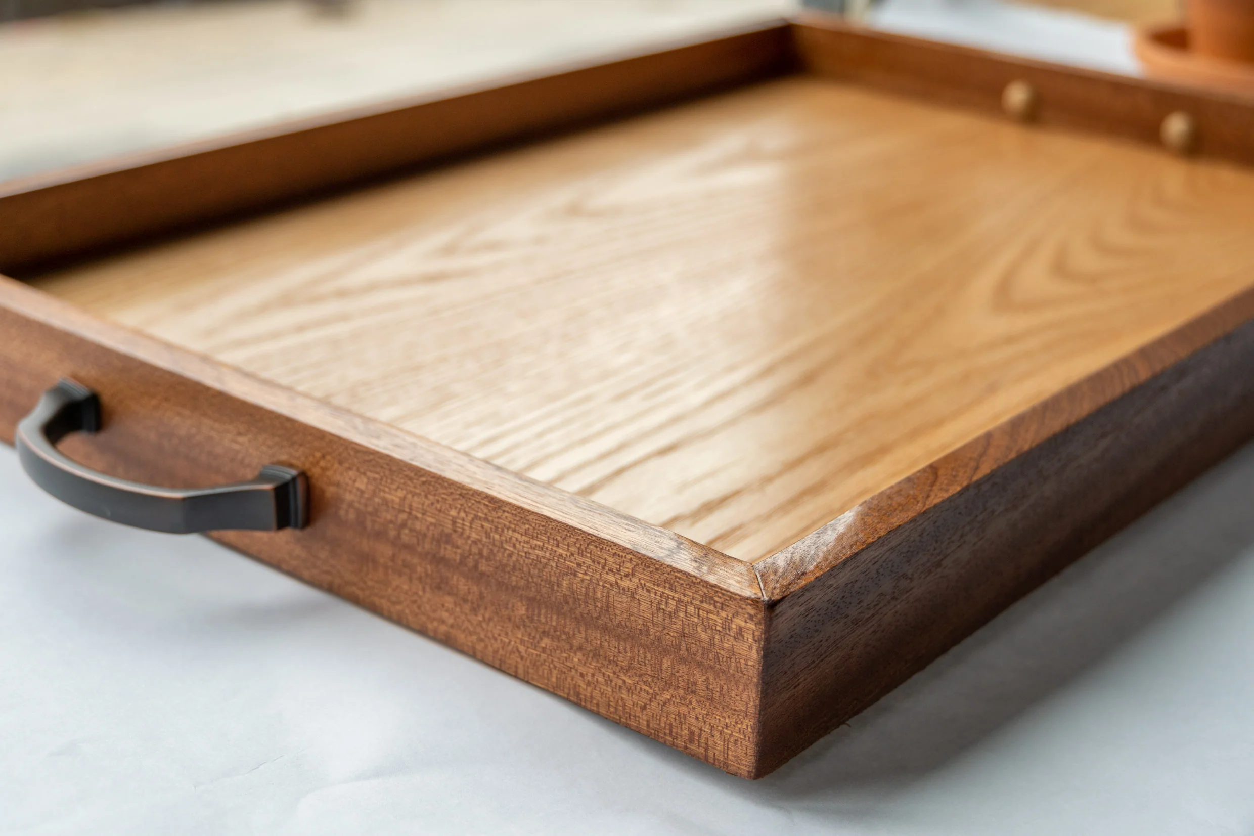Serving Tray with Full Grain Leather - Image 7