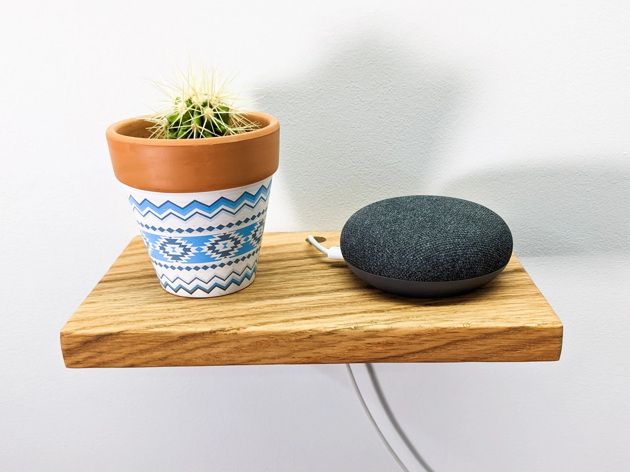 Mahogany Floating Shelf with Cord Hole - Image 6