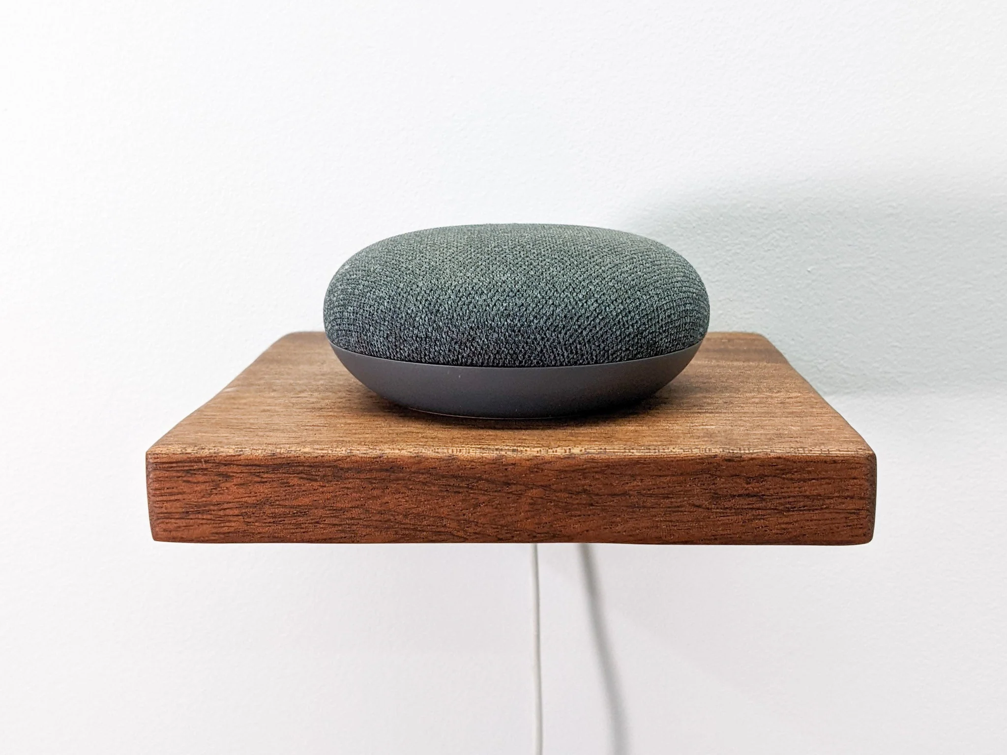 Oak Floating Shelf with Cord Hole - Image 4