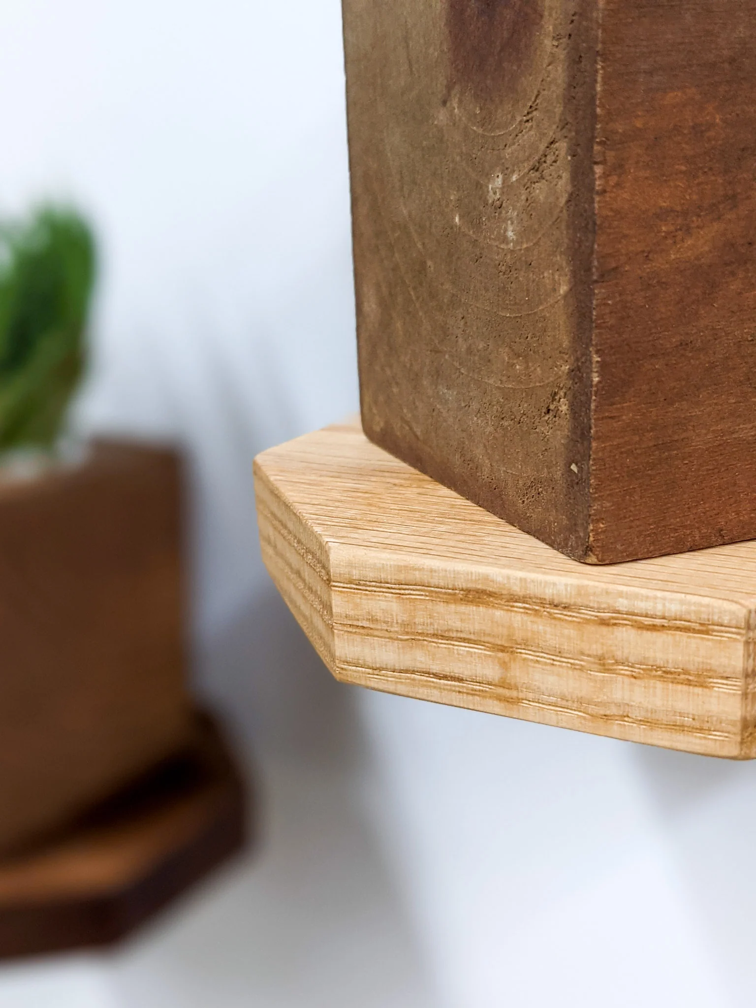 Small Octagon Display Shelf in Oak - Image 3
