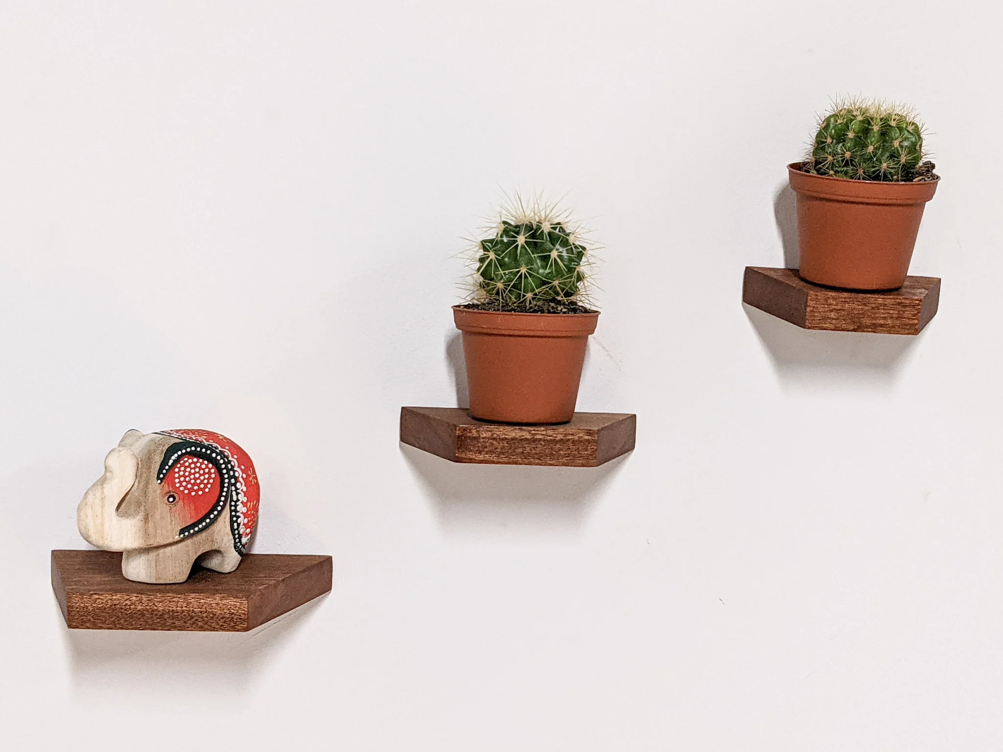 Small Trapezoid Display Shelf in Mahogany - Image 4