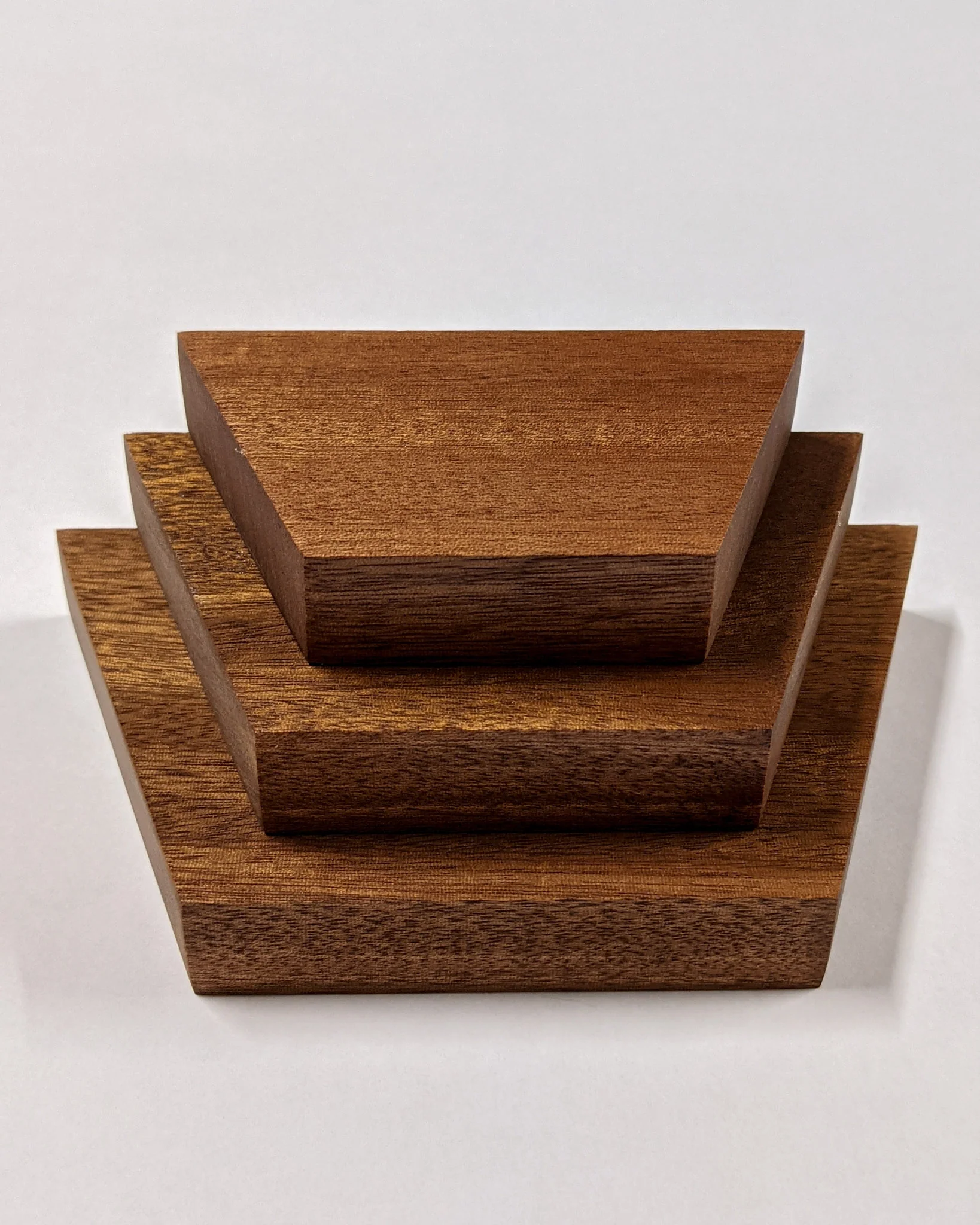 Small Trapezoid Display Shelf in Mahogany - Image 5