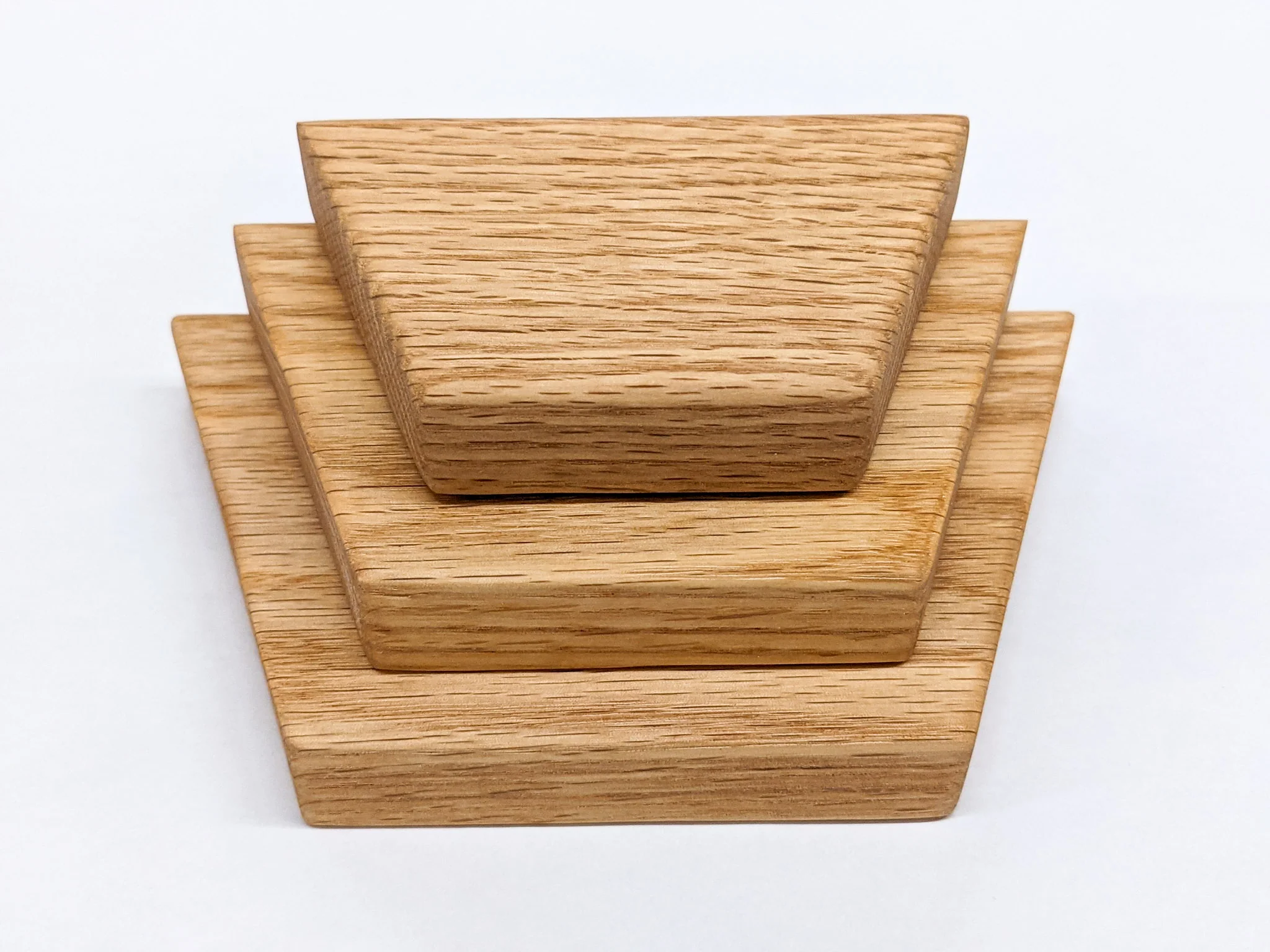 Small Trapezoid Display Shelf in Oak - Image 5