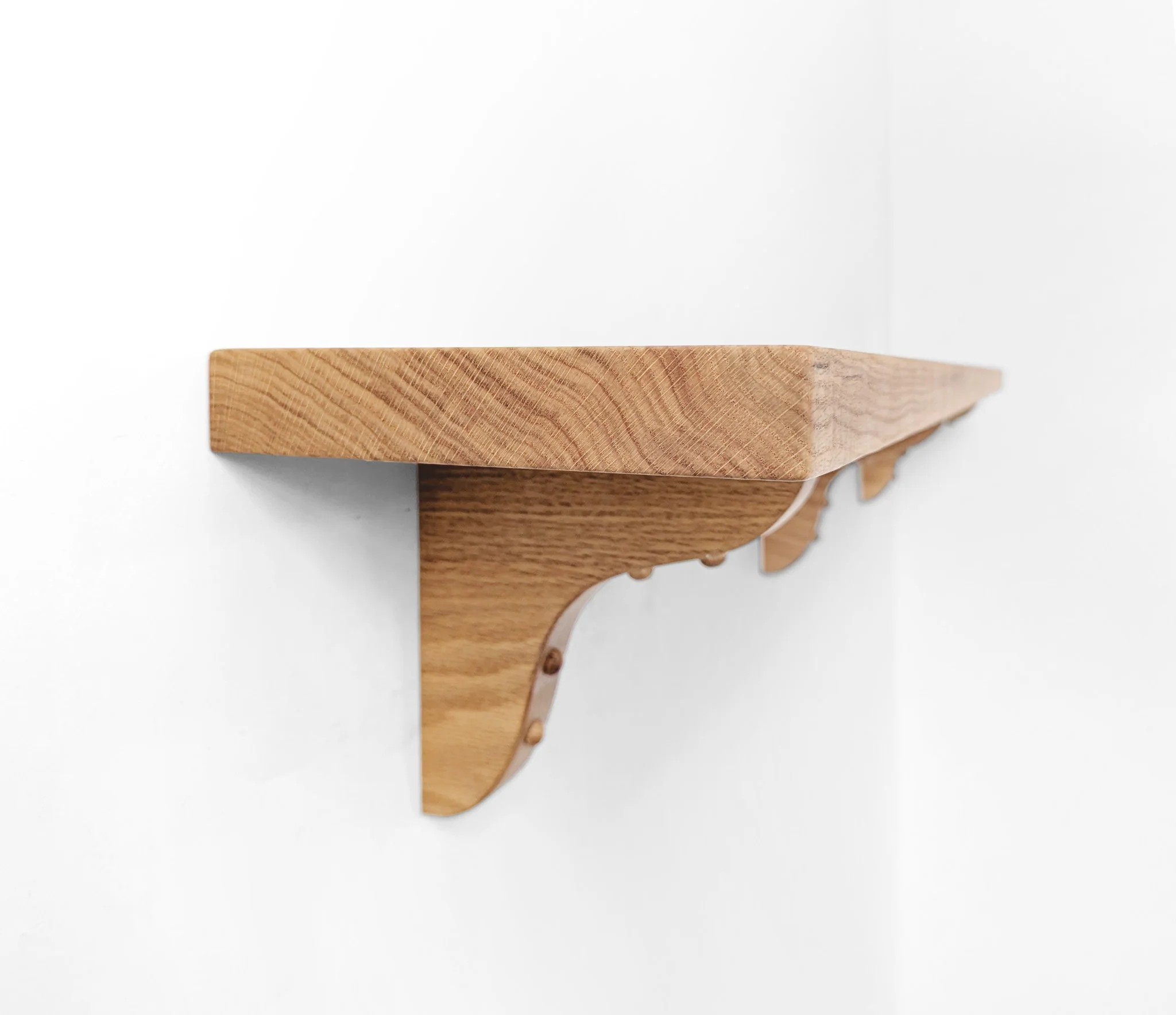 Solid Wood Shelf with Mahogany Brackets - Image 8