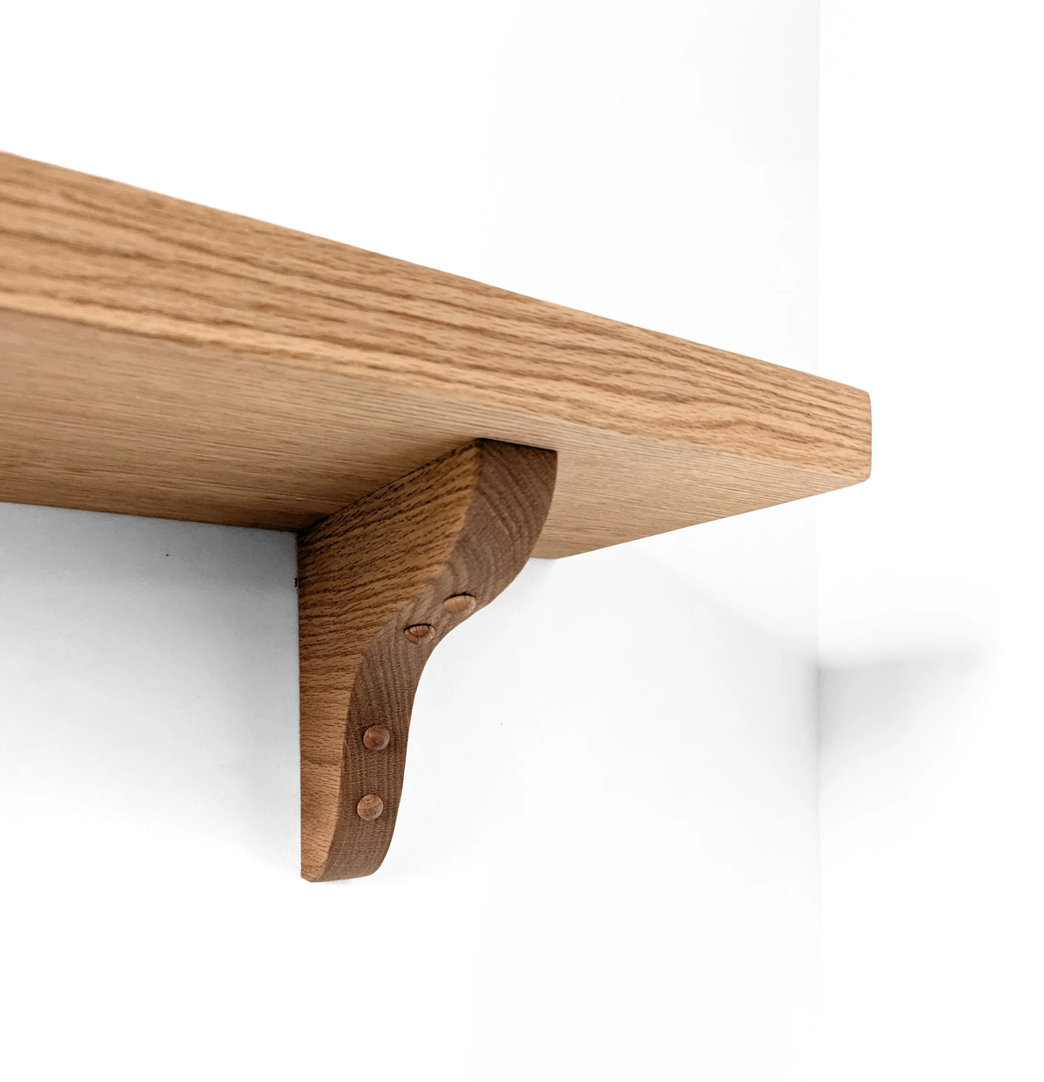 Solid Wood Shelf with Mahogany Brackets - Image 7