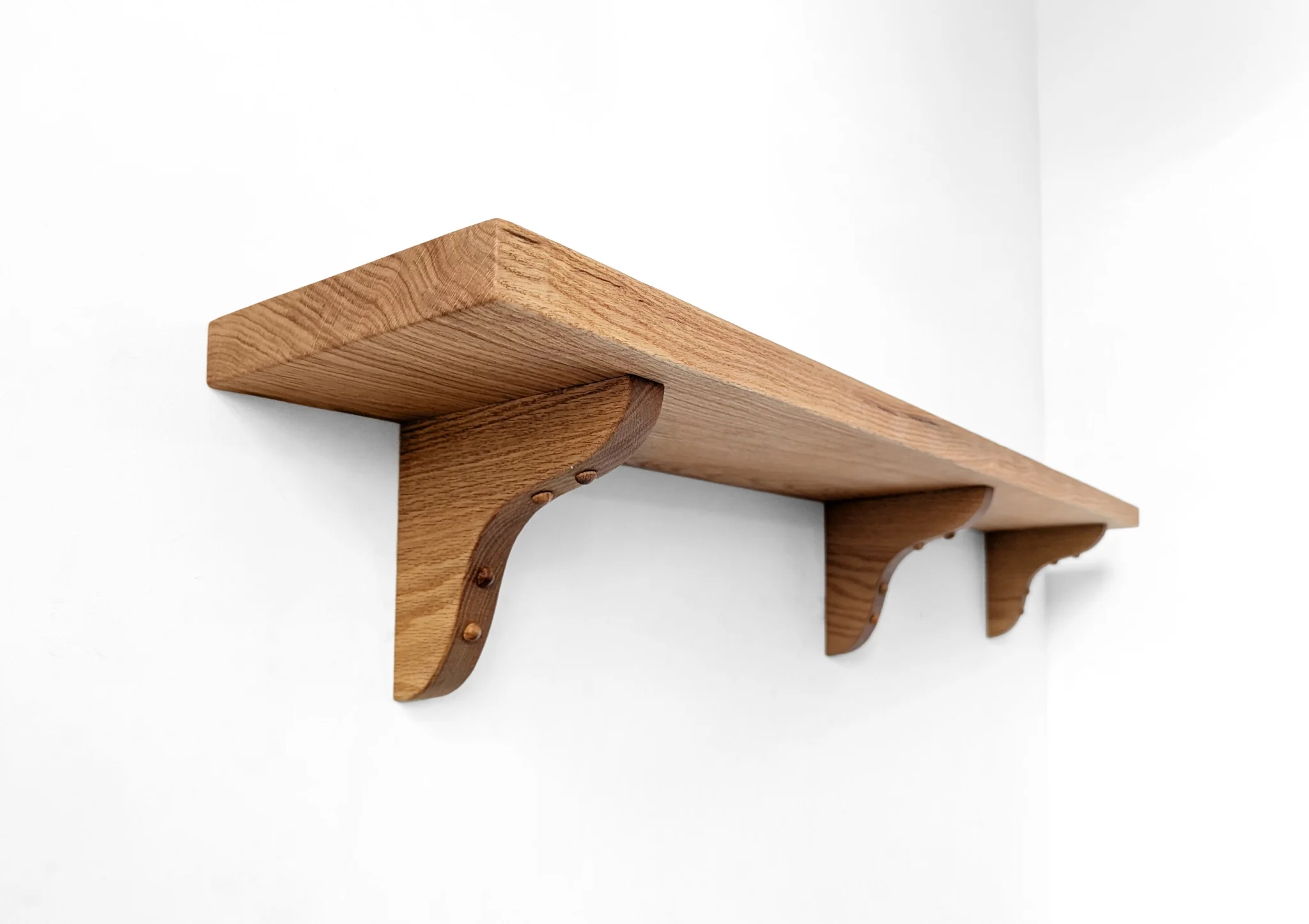 Solid Wood Shelf with Mahogany Brackets - Image 9