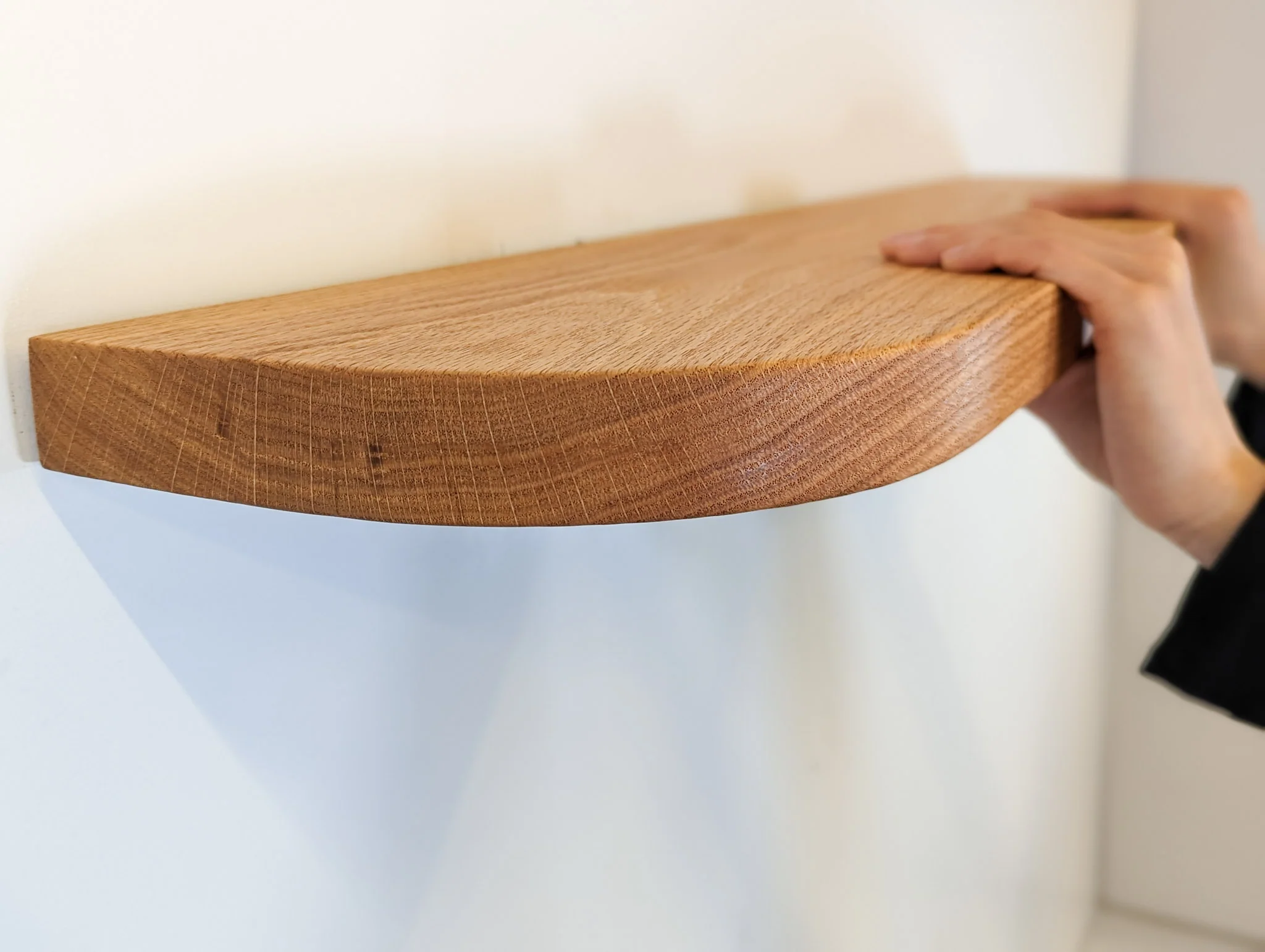 Thick Oak Floating Shelf with Rounded Corners - Image 6