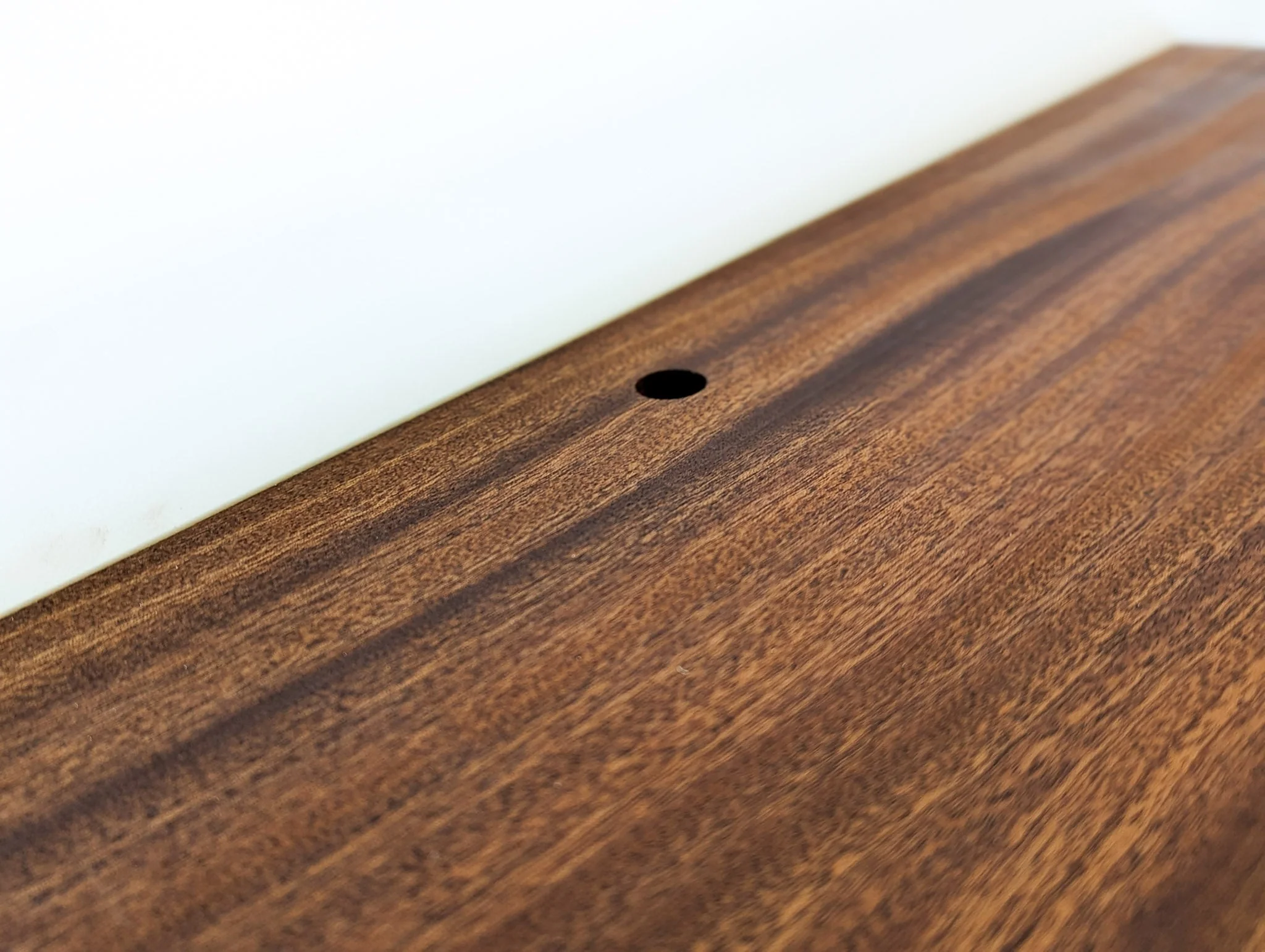 Thick Oak Floating Shelf with Grommet Hole - Image 8