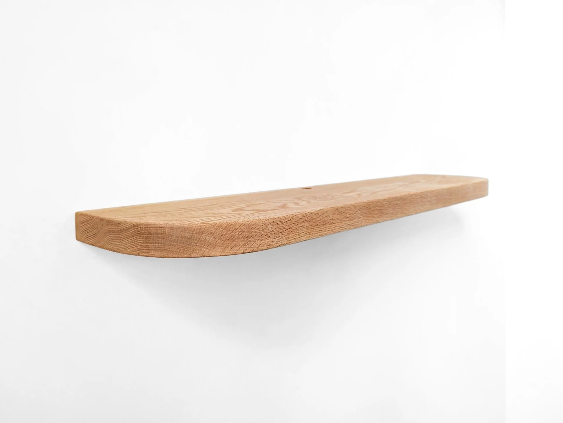 Thick Mahogany Floating Shelf with Rounded Corners and Grommet Hole - Image 8