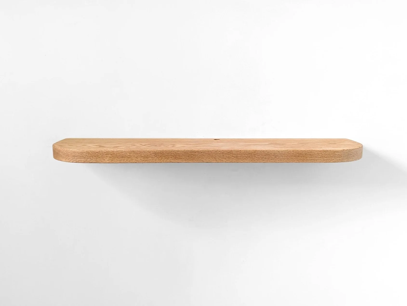 Thick Mahogany Floating Shelf with Rounded Corners and Grommet Hole - Image 6