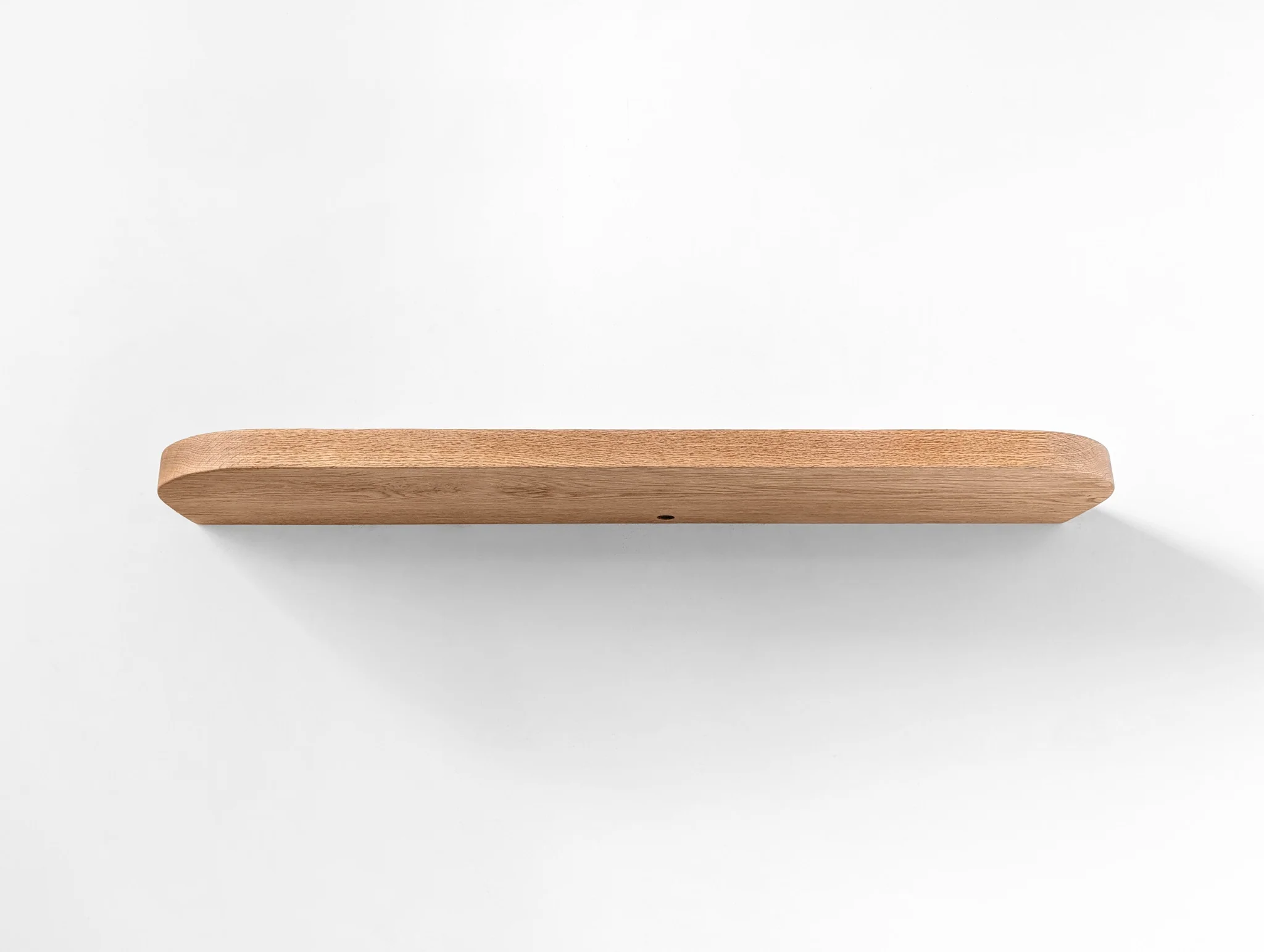 Thick Mahogany Floating Shelf with Rounded Corners and Grommet Hole - Image 10