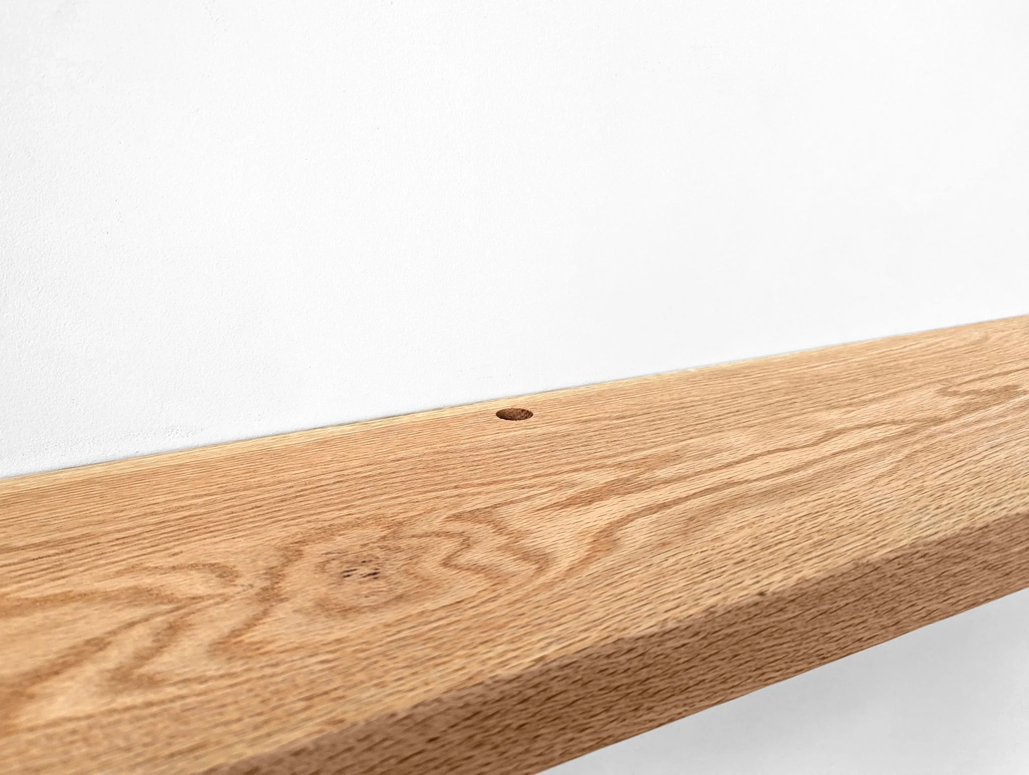 Thick Mahogany Floating Shelf with Rounded Corners and Grommet Hole - Image 11