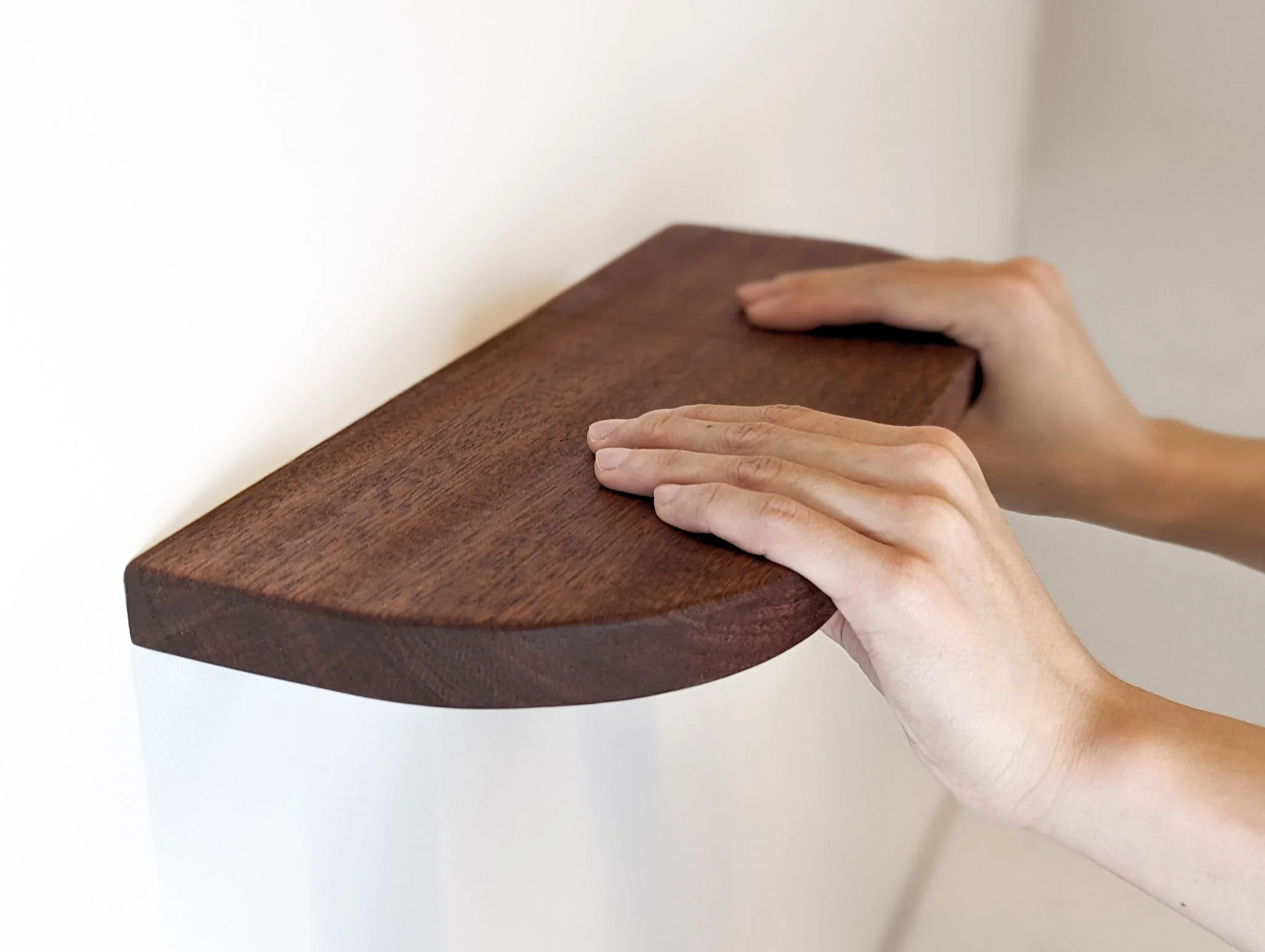 Thin Mahogany Floating Shelf with Rounded Corners - Image 3