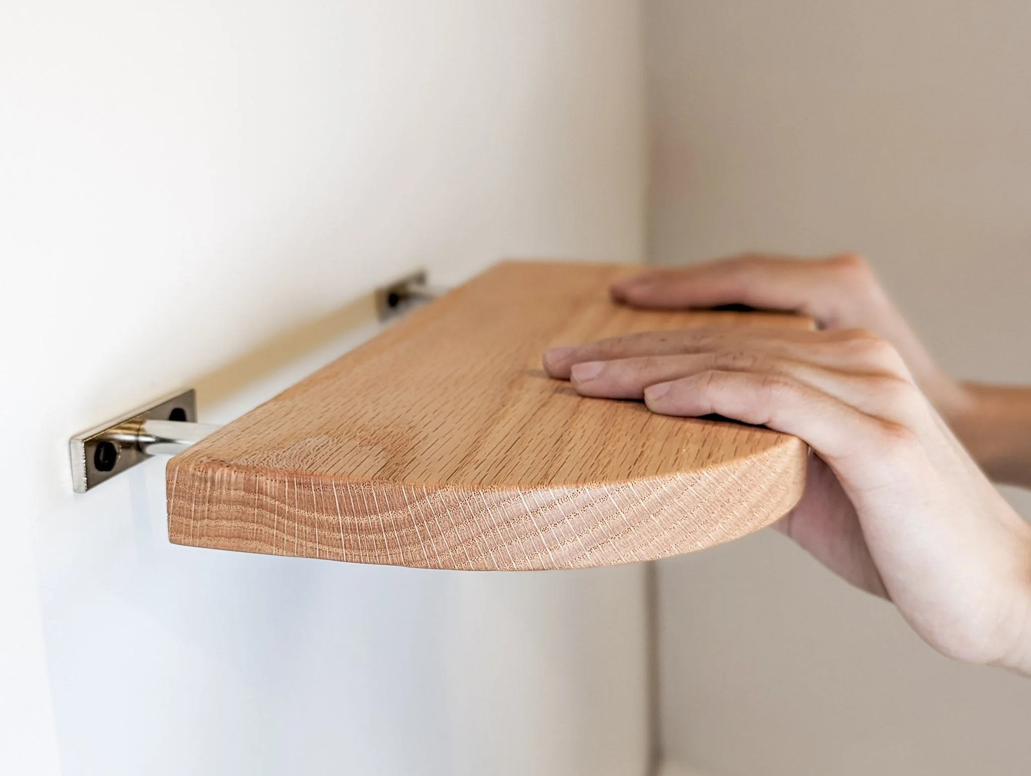 Thin Mahogany Floating Shelf with Rounded Corners - Image 7