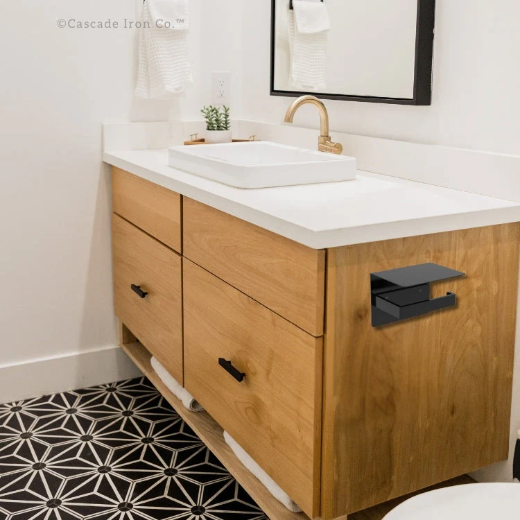 Steel Toilet Paper Holder with Shelf - Image 3