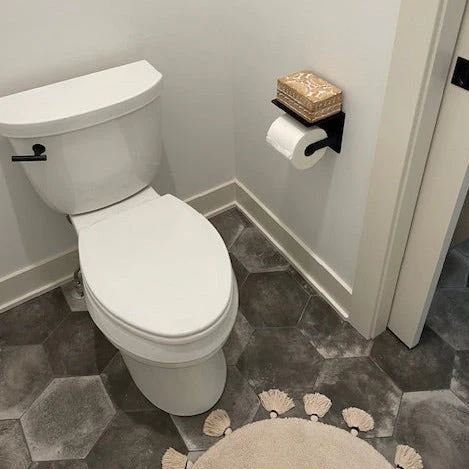 Steel Toilet Paper Holder with Shelf - Image 4
