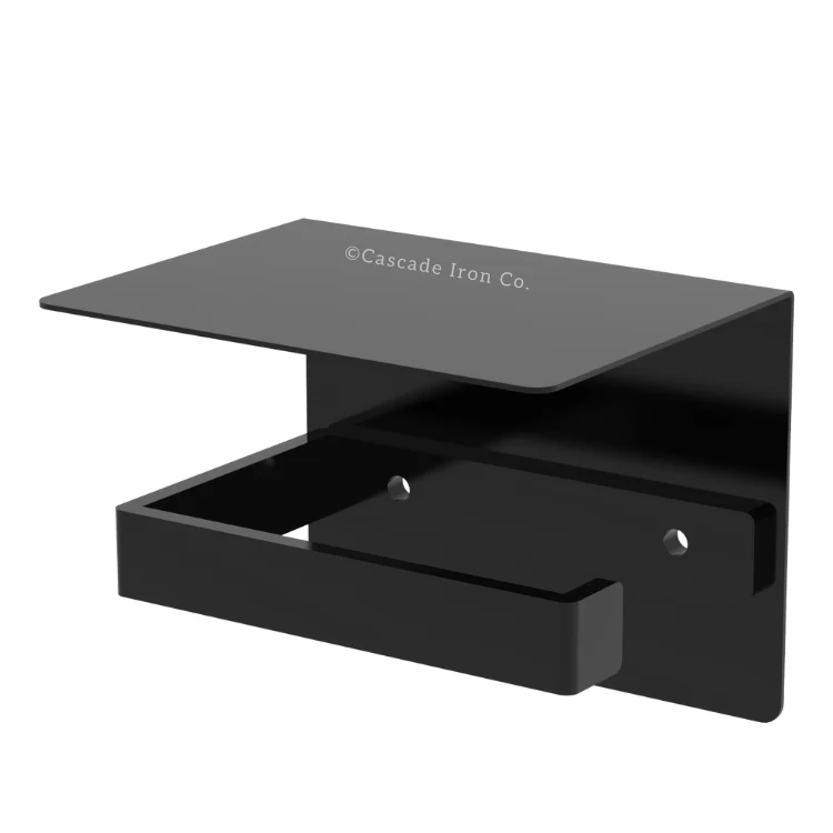 Steel Toilet Paper Holder with Shelf - Image 5