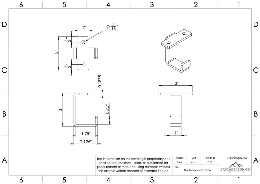 Steel Under Mount Hook - Image 5